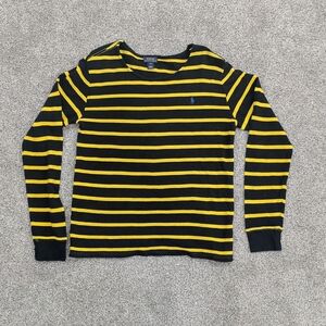 Polo by Ralph Lauren Black & Yellow Striped Long Sleeve Tee